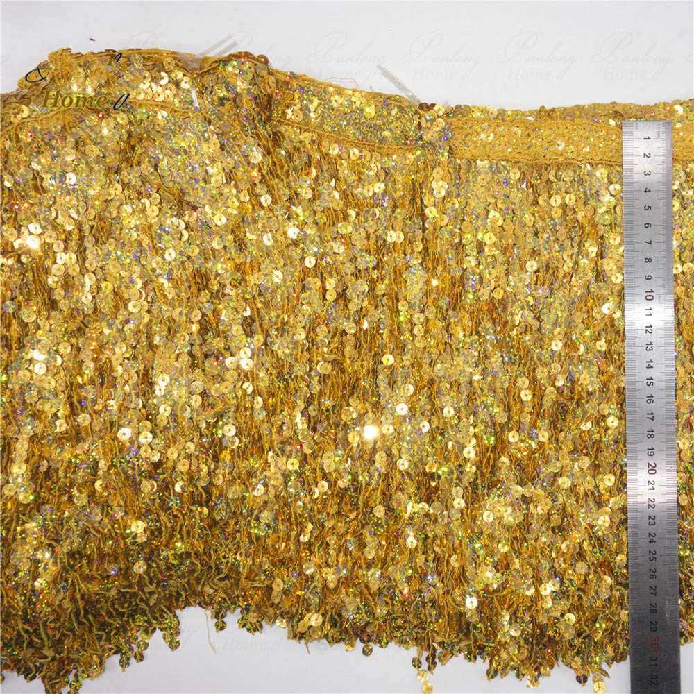 Goldene Pailletten-Spitzenborte Mit Fransen – 4,5 Meter Länge, Perfekt Für Kostüme, Dekoration & DIY