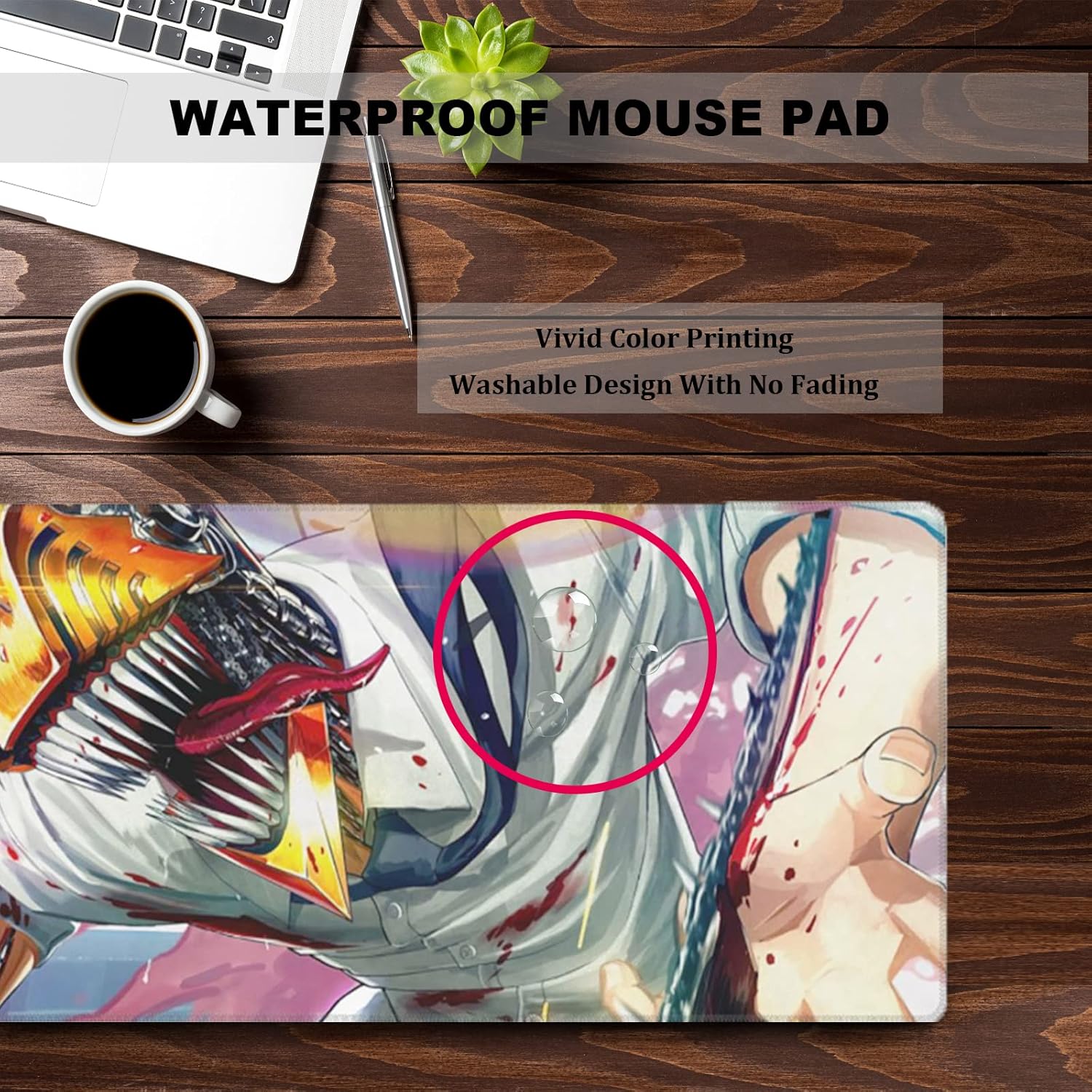 RGB Anime Mouse Pad, Water Resist Keyboard Pad,Mouse Pads with Non-Slip Rubber Base,Office Computer Key Board Mousepad Computer Keyboard Mousepads Mat 800 x 300mm / 31.5×11.8 inches (4)