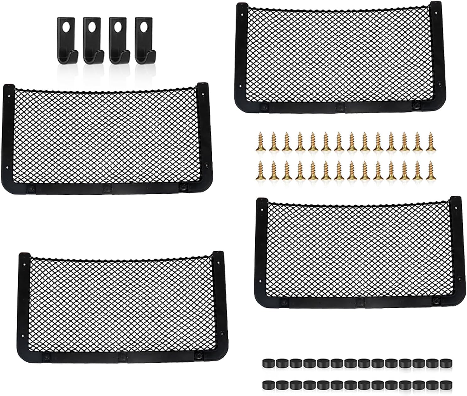 Apriciter 4 Pcs Storage Nets for Campervans, Elastic Van Storage Net