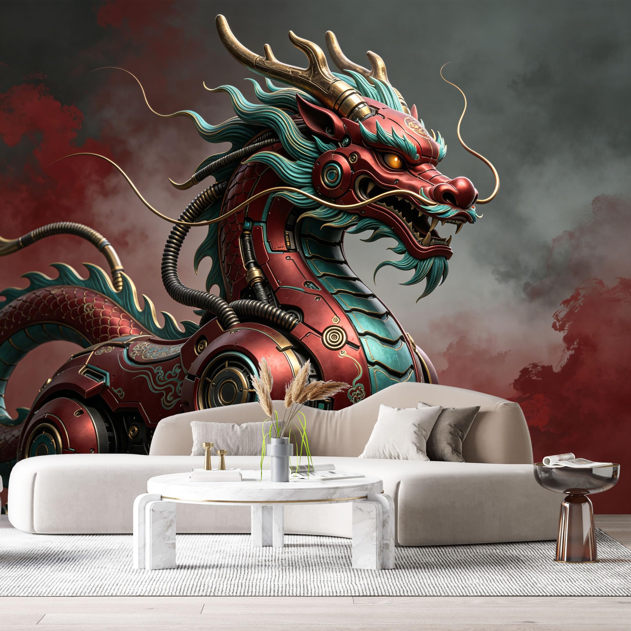 Custom Size Wall Mural Heavy Armored Fantasy Beast Mech Science Fiction Style Futuristic Armor 3D Textured SelfAdhesive Art Prints Removable Large Wallpaper Esports Game Tenant Room Studio