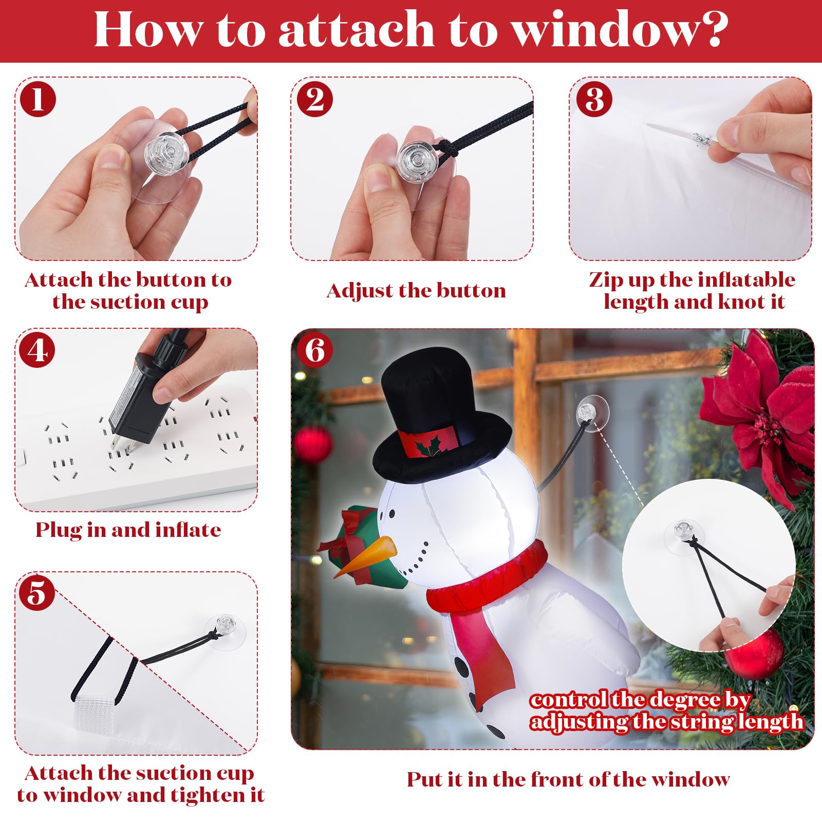 Wettarn Bonhomme de neige gonflable de Noël de 1,1 m avec boîte cadeau, décoration gonflable avec LED intégrée et ventilateur pour extérieur, cour, fête de Noël