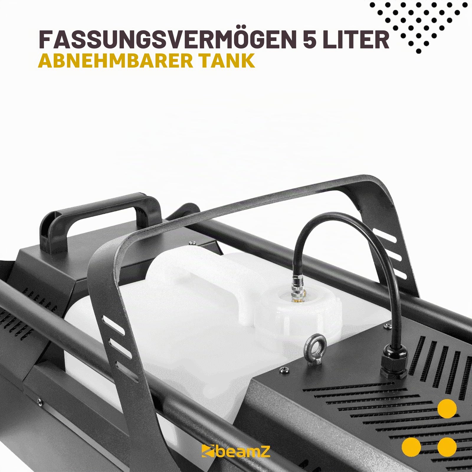 BeamZ S3500 Nebelmaschine DMX, 3500 Watt Kraftvolle Rauchmaschine mit Timer & Intervall, Fernbedienung, Display Bedienfeld, 10 Liter Tank - für Große Events, Clubs, Bars Hochzeiten, Festivals