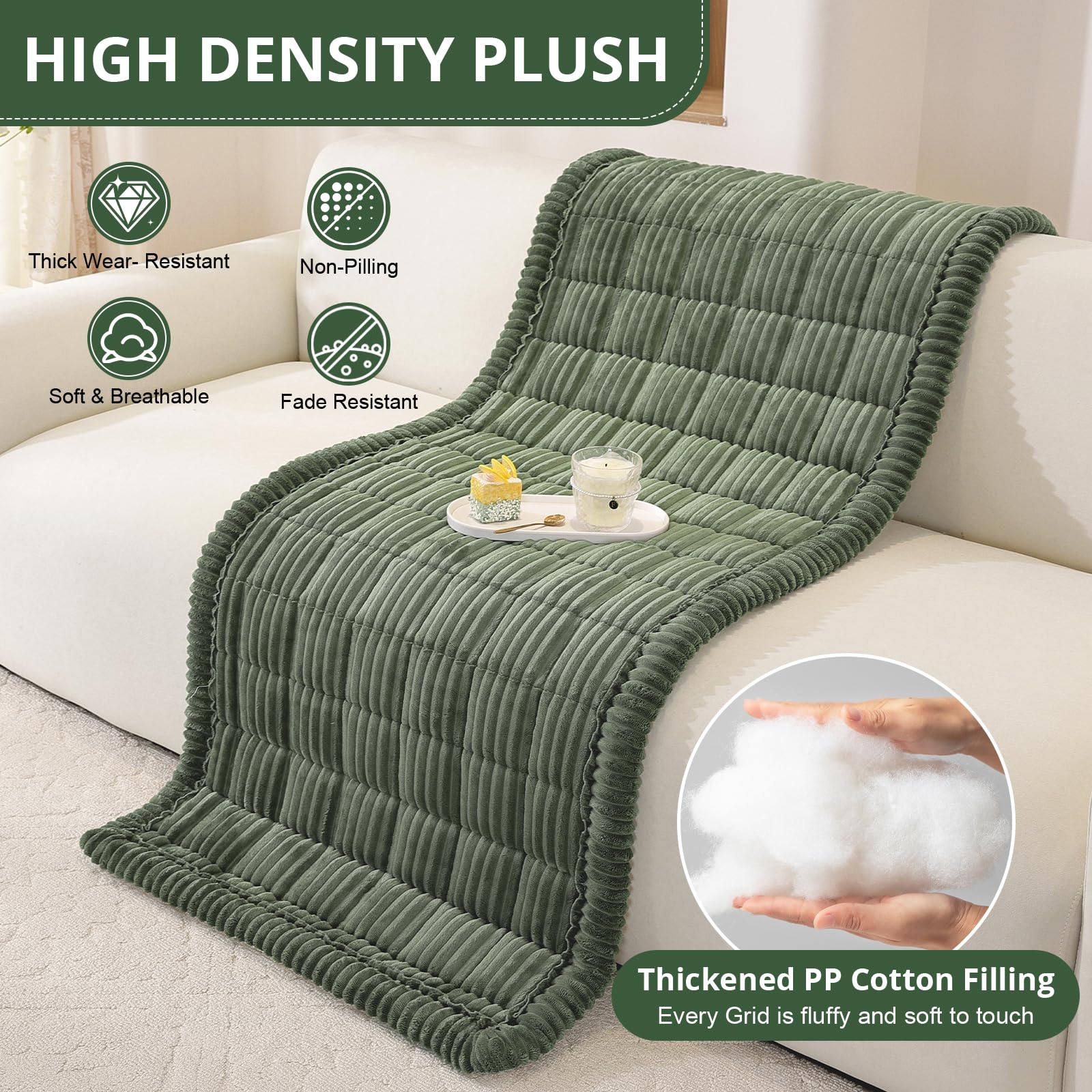Dicke Sofa überzug Waschbar - 2026 Upgrade-Version Couch überzug 2 3 4 Sitzer, Anti-Rutsch Sofabezug, Gemütlich Sofa Cover Sofa Being Sofaüberwürfe Möbelschoner für Wohnzimmer (90x180cm)