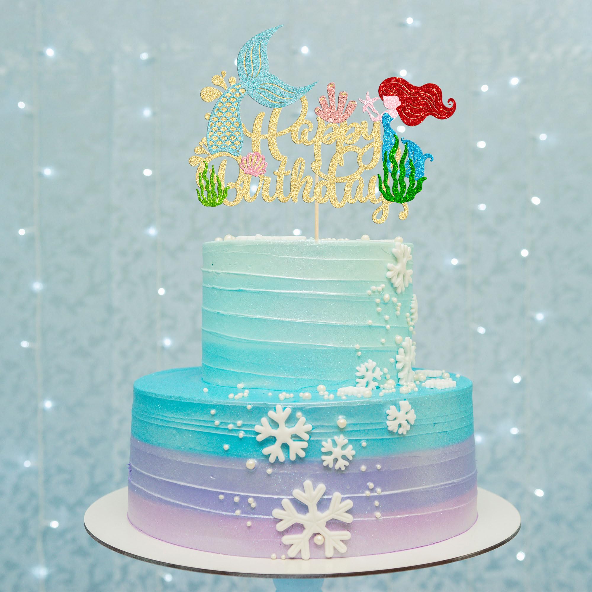 Gyufise 1 topper per torta di buon compleanno a forma di sirena