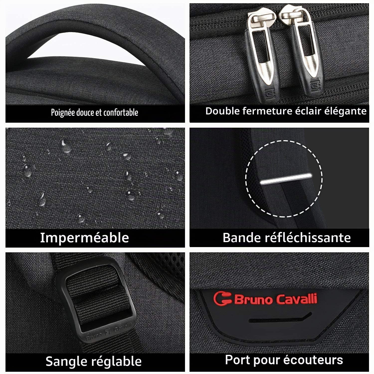 FANDARE Antivol Sac à Dos Sac d'école Ordinateur Portable 15.6 Pouces avec USB Sac à d'affaires Sac a Dos pour Affaire Scolaire Université Voyage Randonnée Camping Daypacks