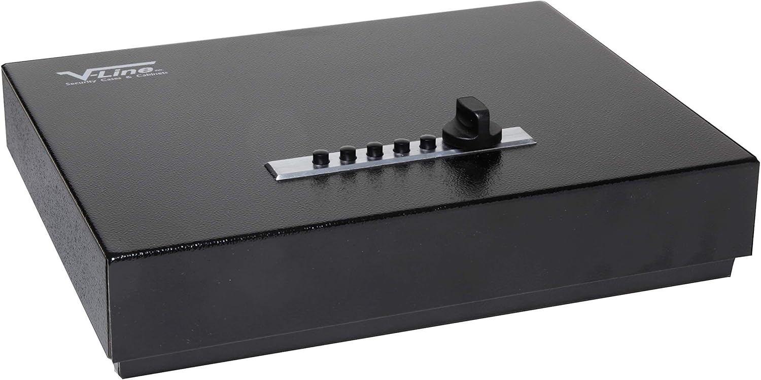 V-Line 2912-S Top Draw Security Case (Black), 12.5" L x 9.5" W x 2.5" H : Gun Safes And Cabinets : Sports & Outdoors