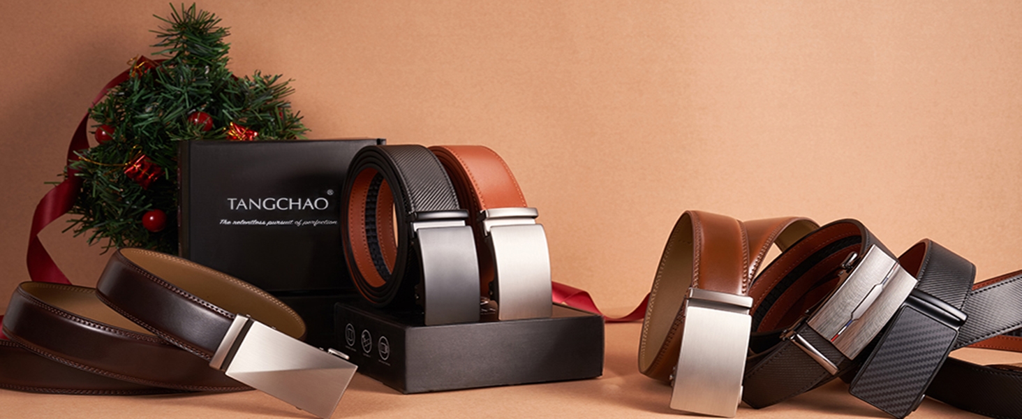Ceinture Homme à Boucle Automatique Cliquet - Cuir Noir, 35 Mm De Large, Taille Réglable 115-145 Cm