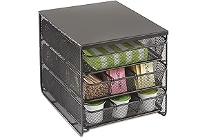 Safco Products 3275BL Onyx Mesh 3-Drawer Tea Bag Drawer Organizer