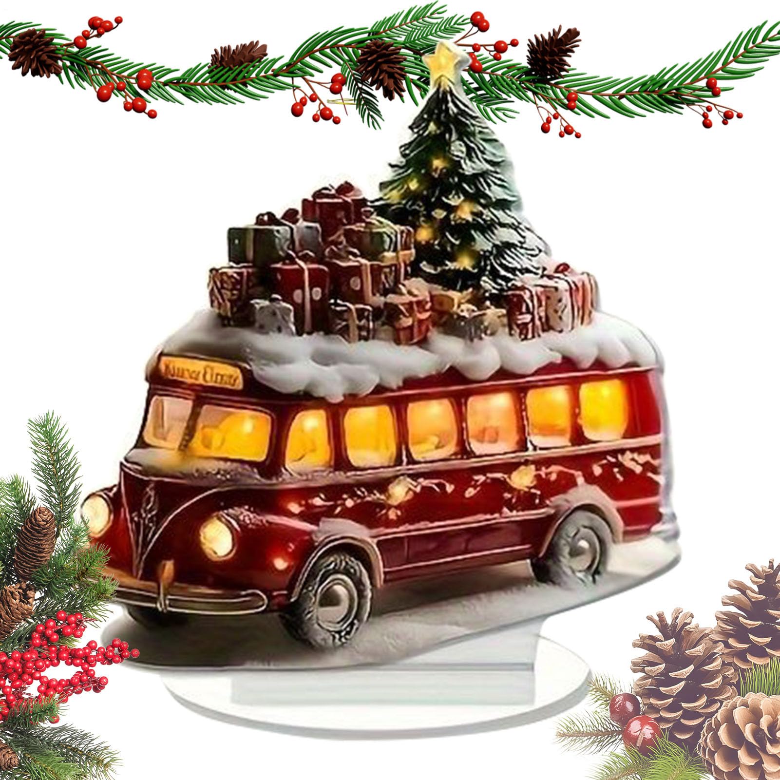 Décoration de Noël intérieur : plaque de bureau 2D festive