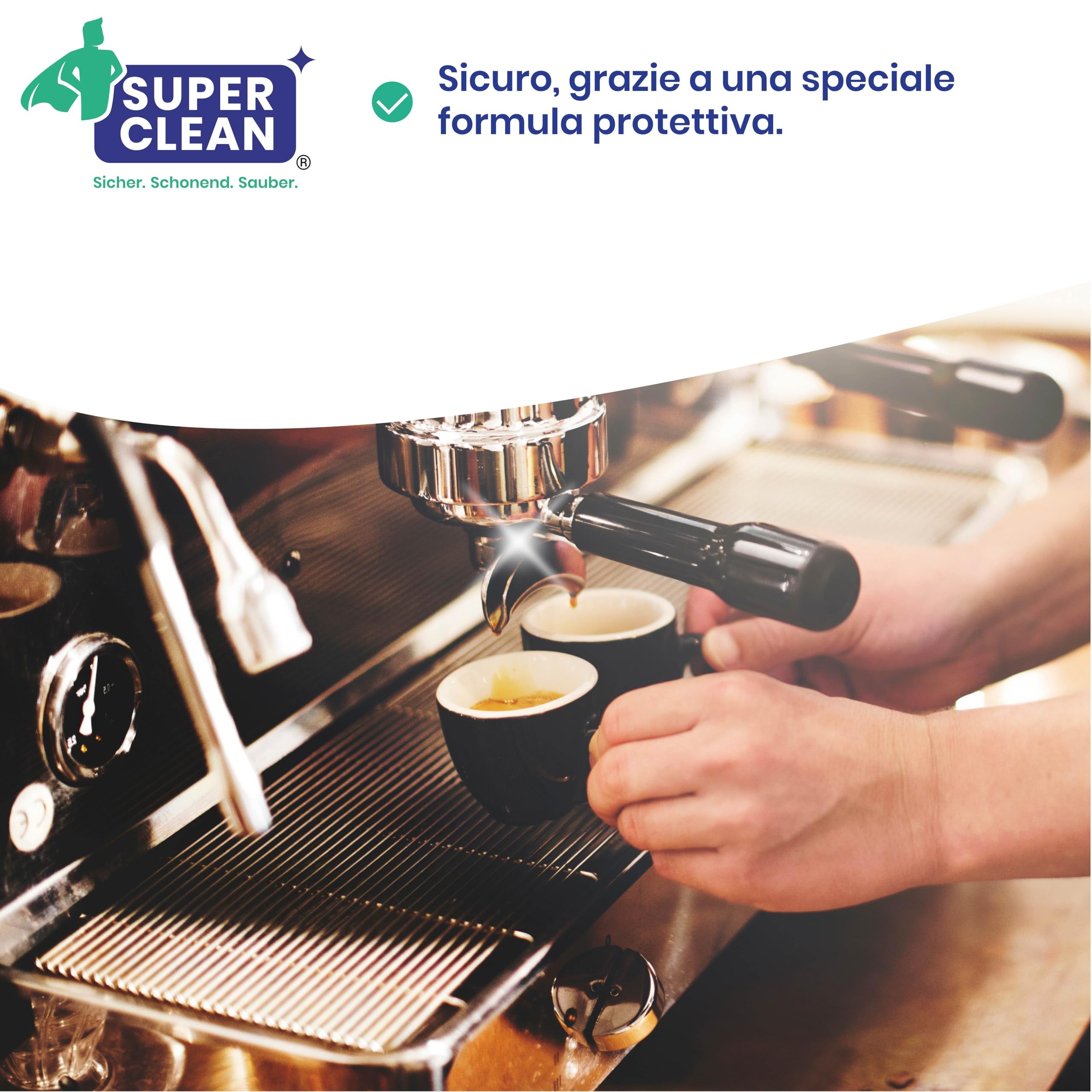 SUPER CLEAN 4 x 2L universale disincrostante – liquido – per tutte le macchine e marche – 80 x decalcificazione – efficace decalcificante liquido di macchine da caffè, bollitori e docce