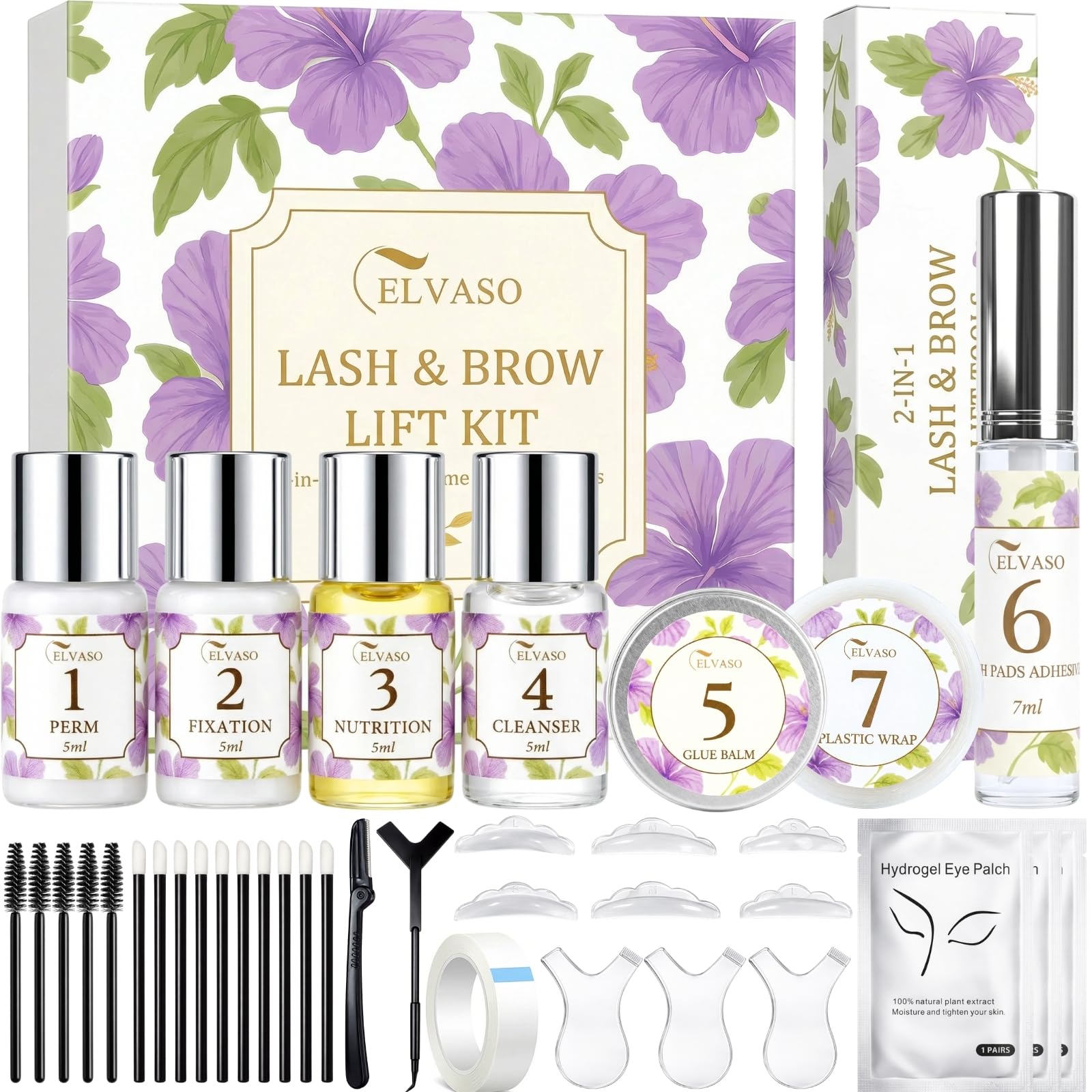 Augenbrauen Lifting Set - Wimpernlifting 2-in-1, Professionelles Sanftes Lash Lifting Set mit Langanhaltendem Schwung, Salonqualität Wimpernlifting zur Anwendung zu Hause mit Einfacher Anleitung
