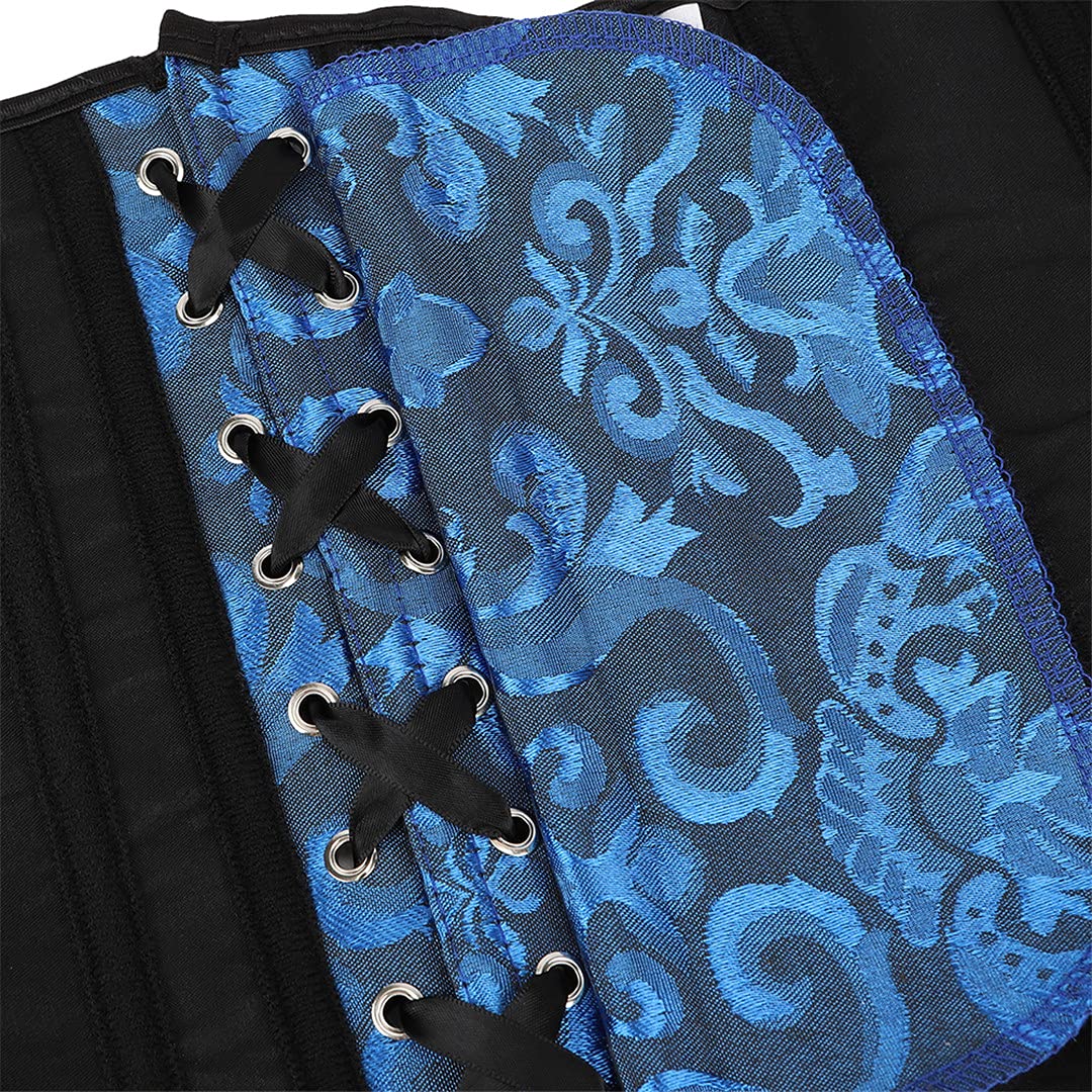 Kranchungel Corset Tops for Women: Renaissance Corset Bustier Shapewear - Halloween Costumes for Themed Parties Aged 25-35: XX-Small Black Blue