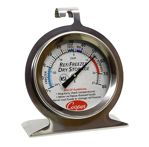 Cooper-Atkins 25HP-01-1 - Refrigerador, congelador, termómetro de almacenamiento en seco, rango de temperatura de 0 F a 80 F, 7.2 pulgadas de largo,