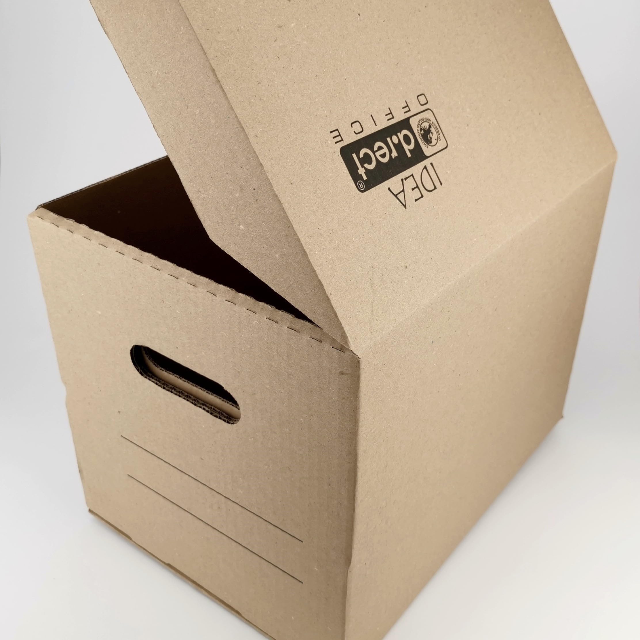 D.RECT Set 6 Scatole Archivio Cartone A4 con Coperchio - 250x340x260 mm, 360 g/m², Capacità 20 kg, pH Neutro - Ideale per Documenti Ufficio Casa Archivio Trasporto