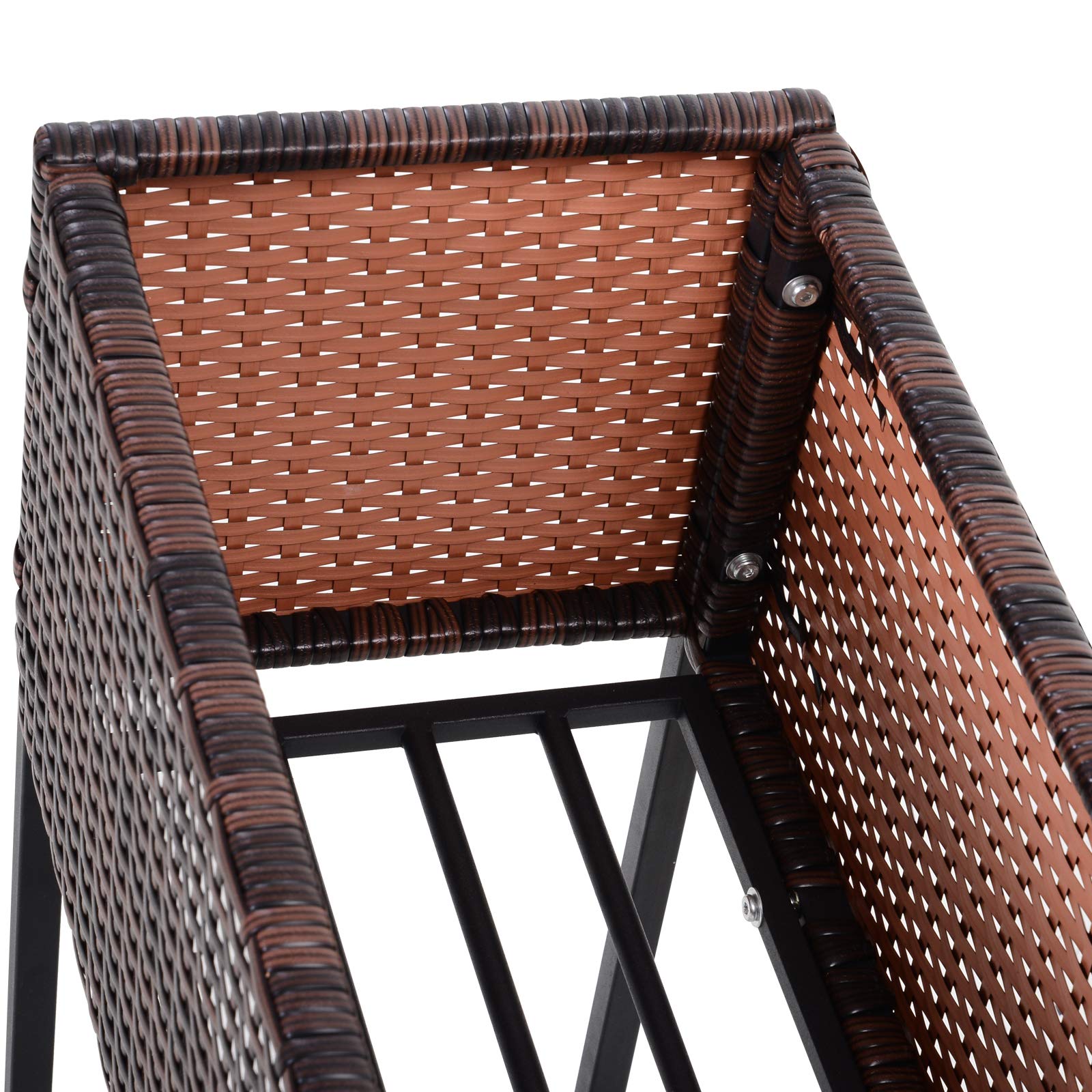 Outsunny Soporte para Jardinera Exterior para Huerto Urbano Mesa de Cultivo Jardinera Rectangular sin Fondo con Estante y Patas para Jardineras Macetas Tiestos 70x30x70 cm Marrón