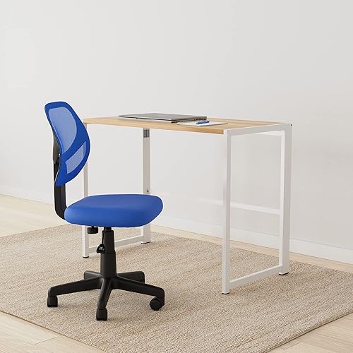 Miniatura 8 de Tienda Basics Silla de escritorio de la oficina de tareas de la computadora de atrás con ruedas giratorias - azul