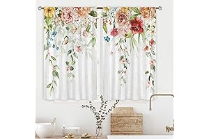 Cinbloo 27.5W x 39H Floral Kitchen Curtains