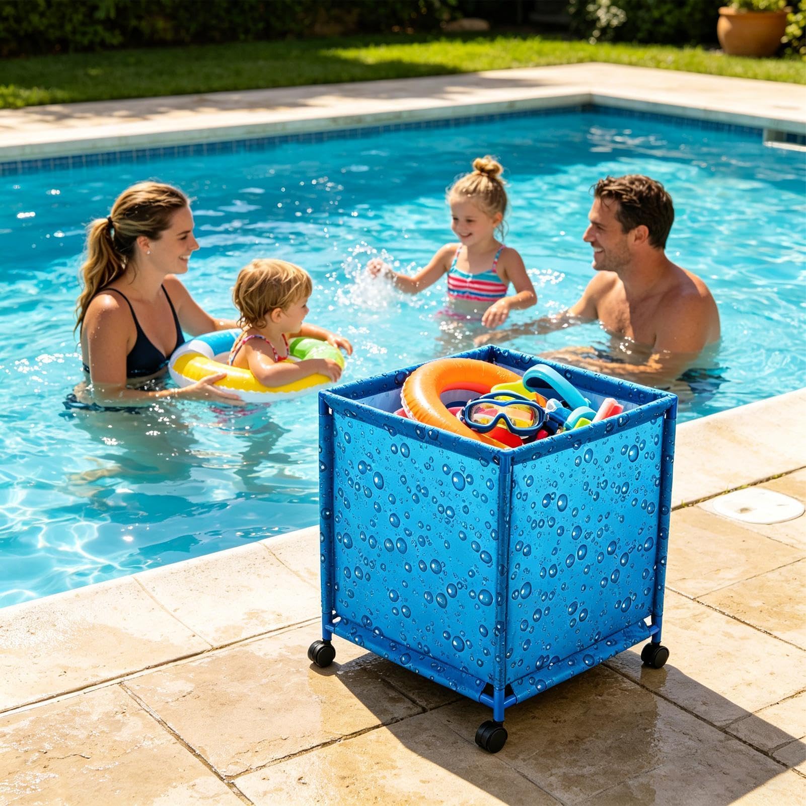 Porta Gonfiabili Piscina Contenitore da ponte pieghevole con ruote | Porta noodles da piscina Per Proprietari Di Casa Hotel Garage Giardino Capannone Boe Asciugamani Da Spiaggia