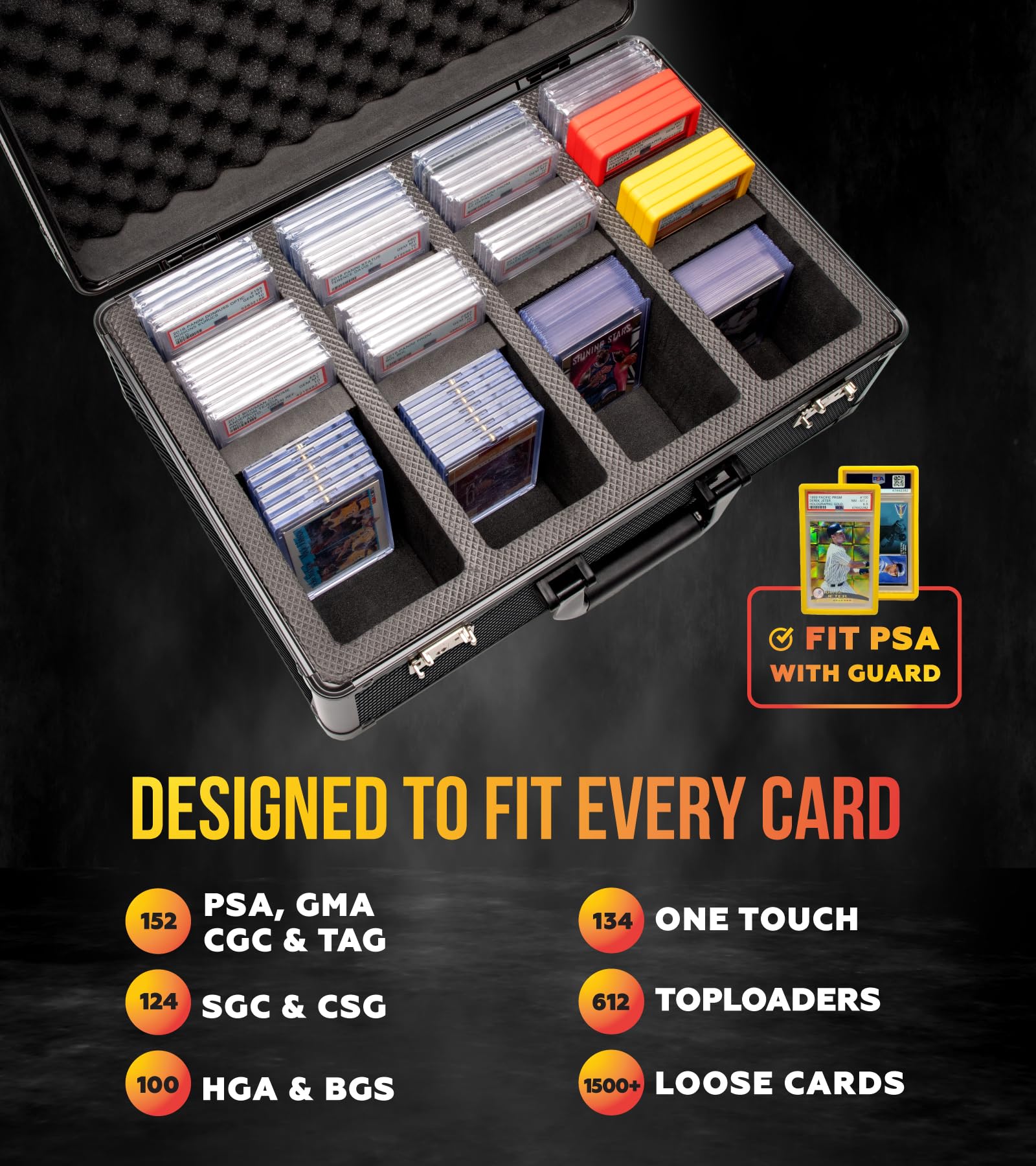 graded card slab case ARMOR 1 Row Storage Box PSA Card Slab For Graded cards Holds 40+ Slabs 1 Row Graded Card Case for PSA Slab Box Graded Card Storage Box density foam insert combine to provide ultimate security and a stunning display. Topps x Zion Slab Case