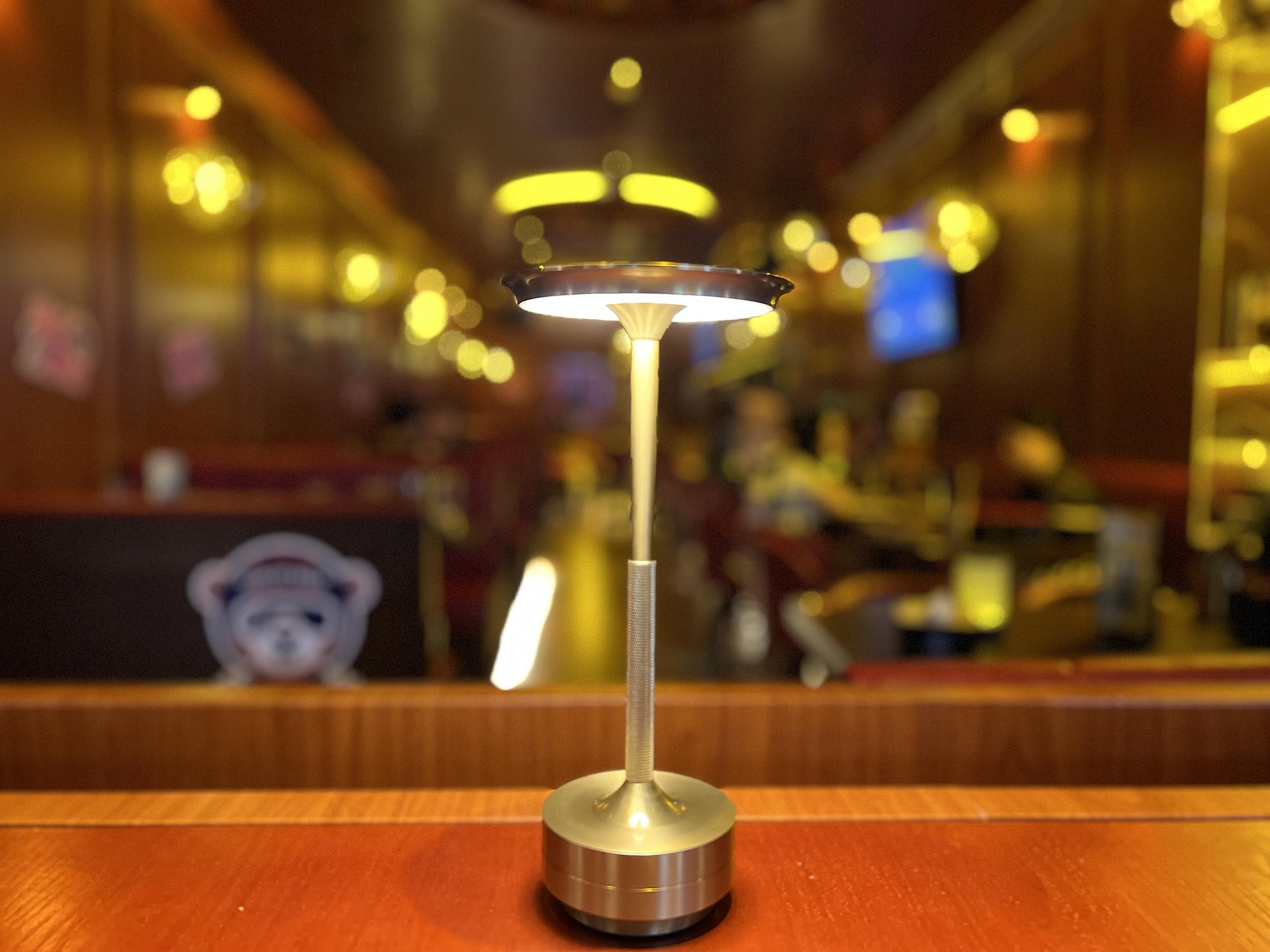 HAPYGI Rechargeable Cordless LED Table Lamps Touch Sensor Light, 3-Levels Portable Dimming Wireless Battery Operated Lamp?Nightstand Lamp/Night Light/Restaurant Table/Outdoor/Coffee/Bar (Gold)