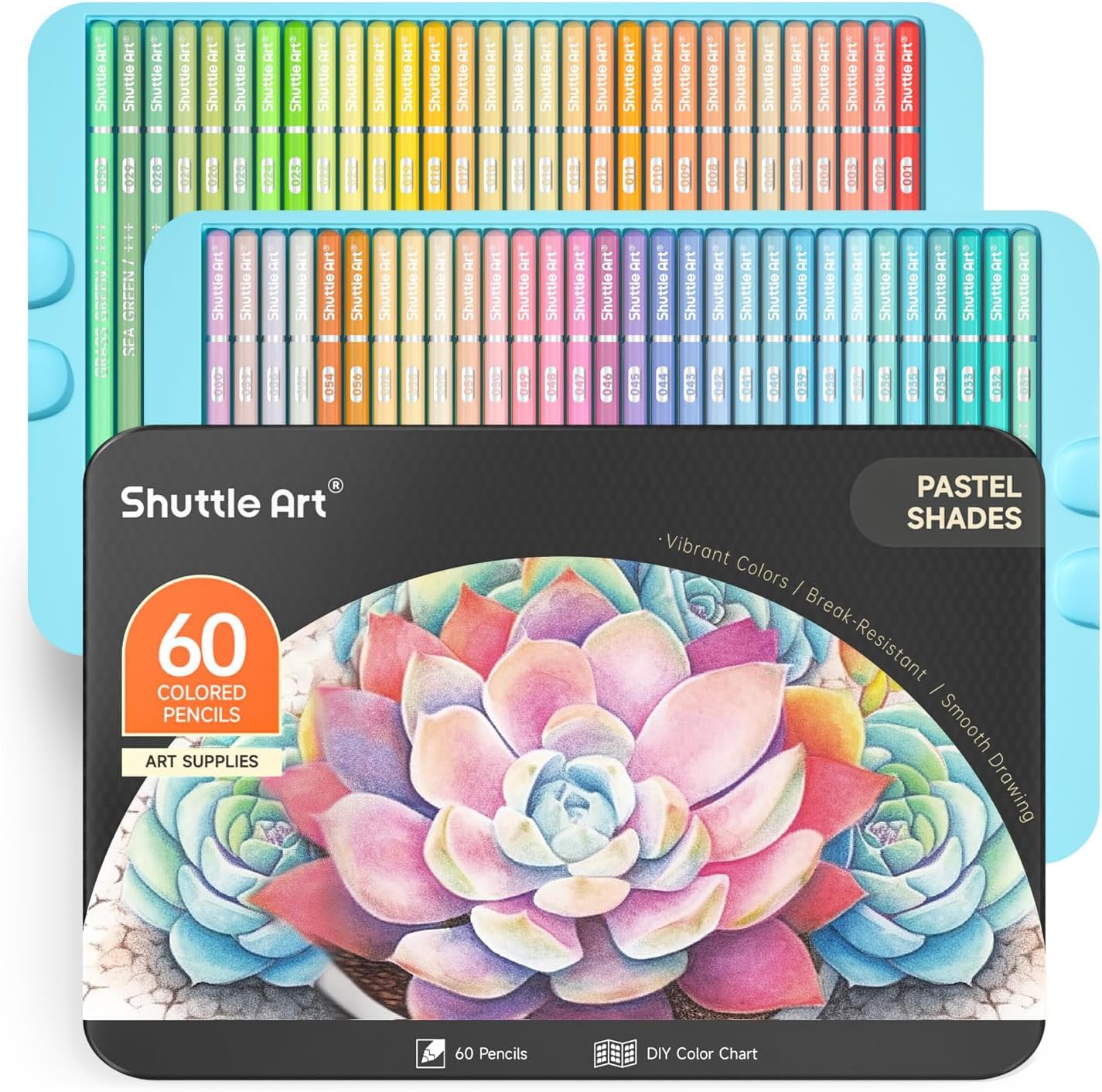 Amazon | Shuttle Art 色鉛筆 60色セット パステル カラーペン