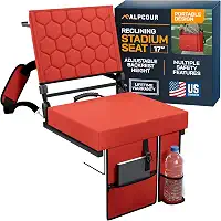 Assentos dobráveis reclináveis de estádio com suporte traseiro para arquibancadas, cadeiras de arquibancada com encosto e assento almofadado para futebol, cadeira de acampamento, assento de caiaque,