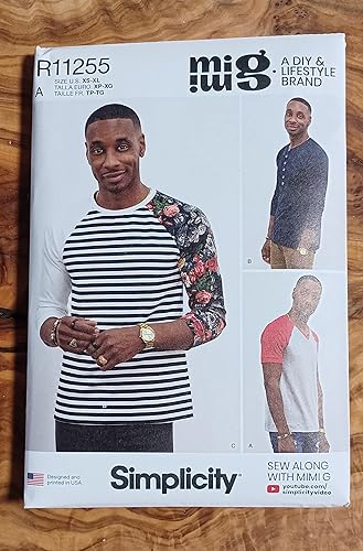 Simplicity Patrón Coser Junto con Mimi G R11255 Talla XS-XL Hombres Knit Top