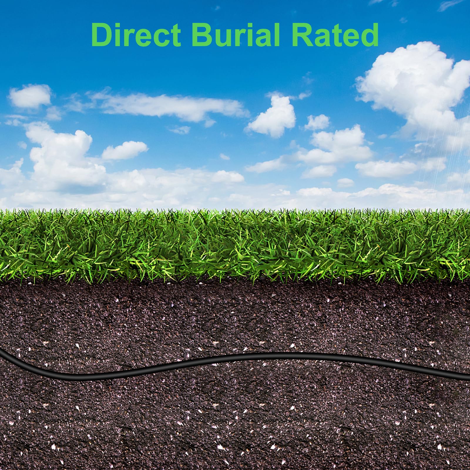 Getue 300FT Outdoor Ethernet Cable, In-Ground, Heavy Duty Direct Burial, 24AWG CCA Patch Cord for Laptops, PCs, Routers, Printers, Surveillance Camera, POE, UTP 6 Internet Cable with 25 Cable Ties