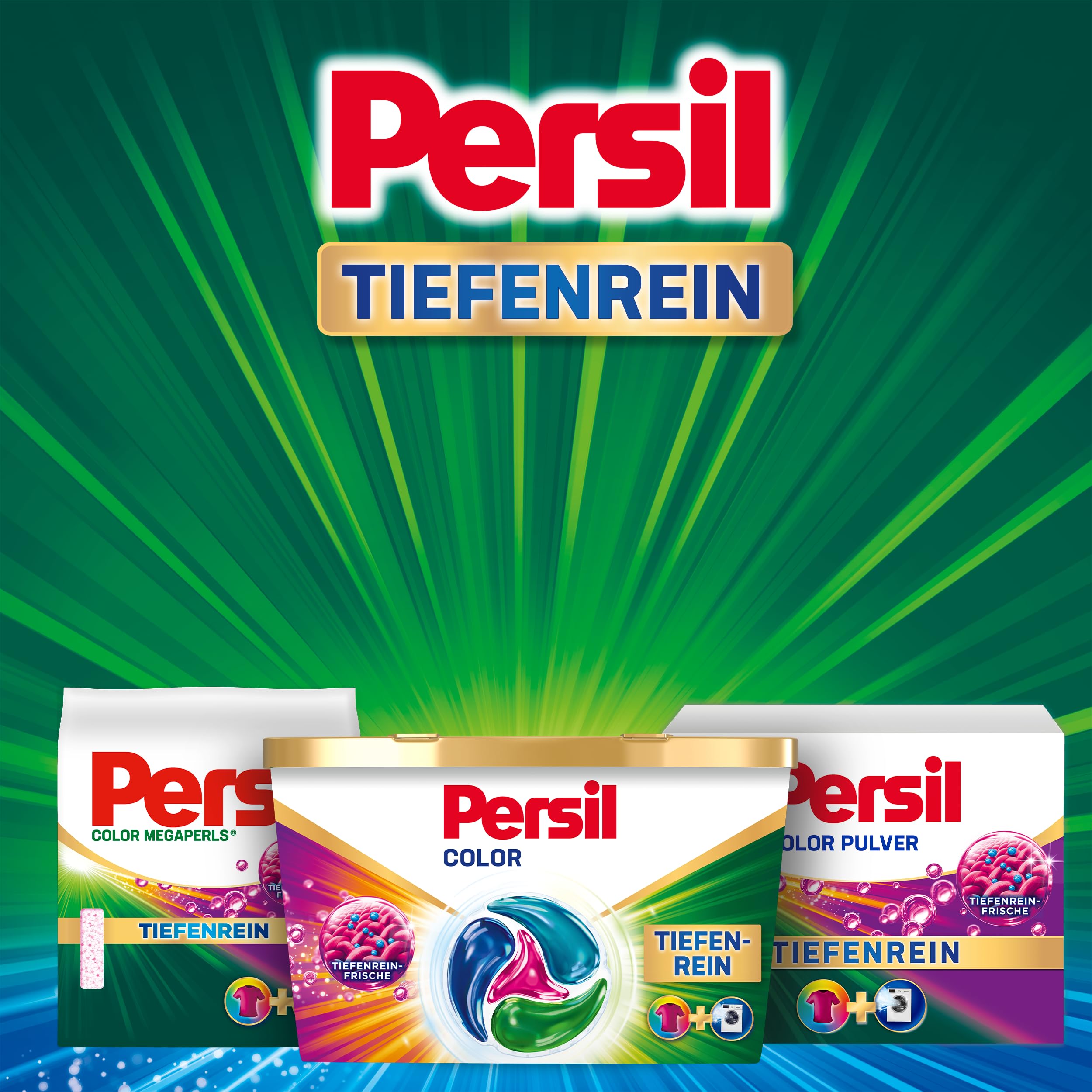 Persil 4in1 Color DISCS (100 Waschladungen), Waschmittel mit Tiefenrein-Frische, Colorwaschmittel für reine Wäsche und hygienischer Frische für die Maschine