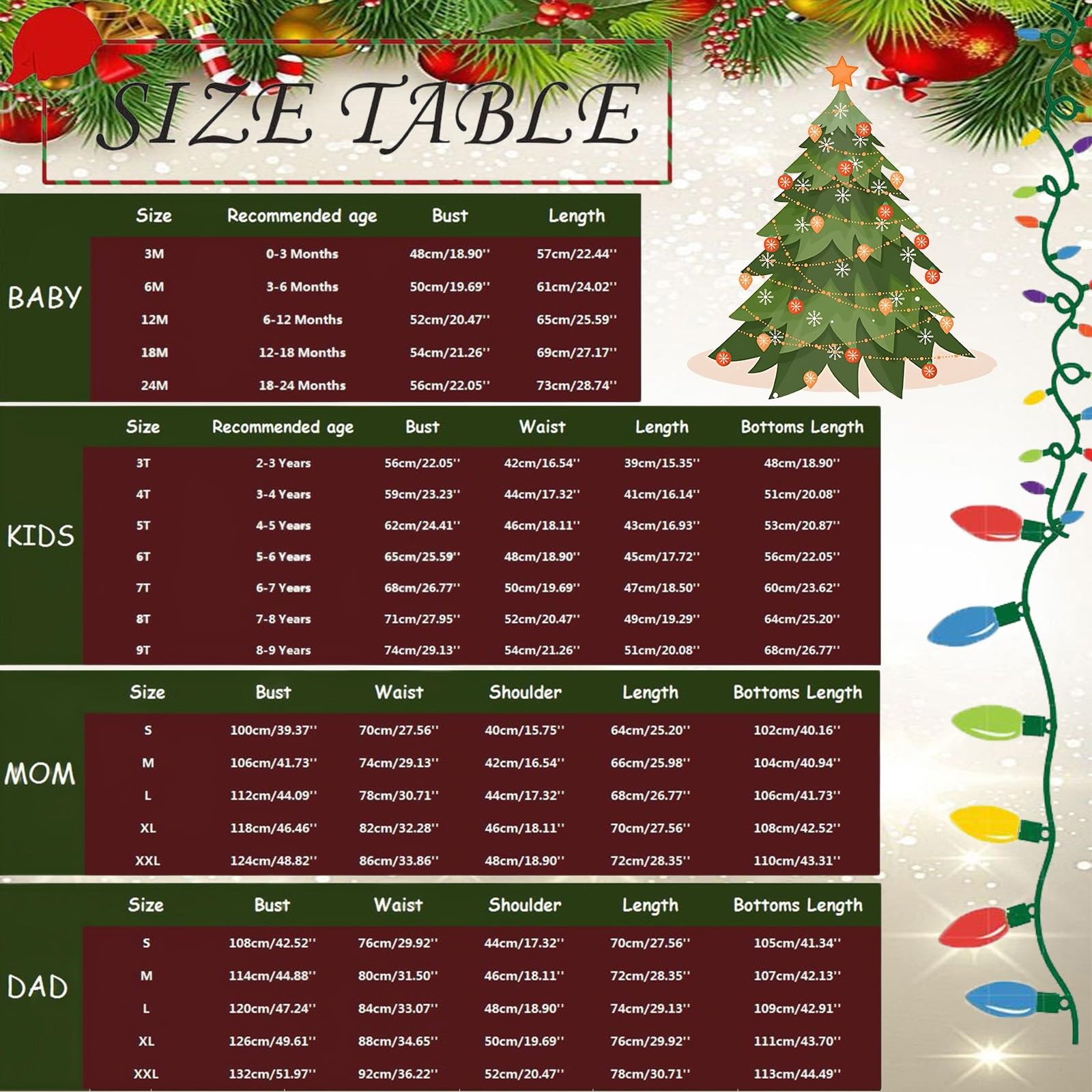 Générique Ensemble Pyjama NoëL Famille,Vetement De Noel Pyjama Famille Assortis Pyjama Noel Femme Homme Noel Vetement Femme Tenue Noel Bebe Costume Pere Noel Homme XXL