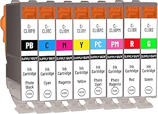 SupplyGuy 8 Ink cartridges compatible with Canon CLI-8 Multipack for PRO9000 PRO9000 MARKII PRO9000 Series
