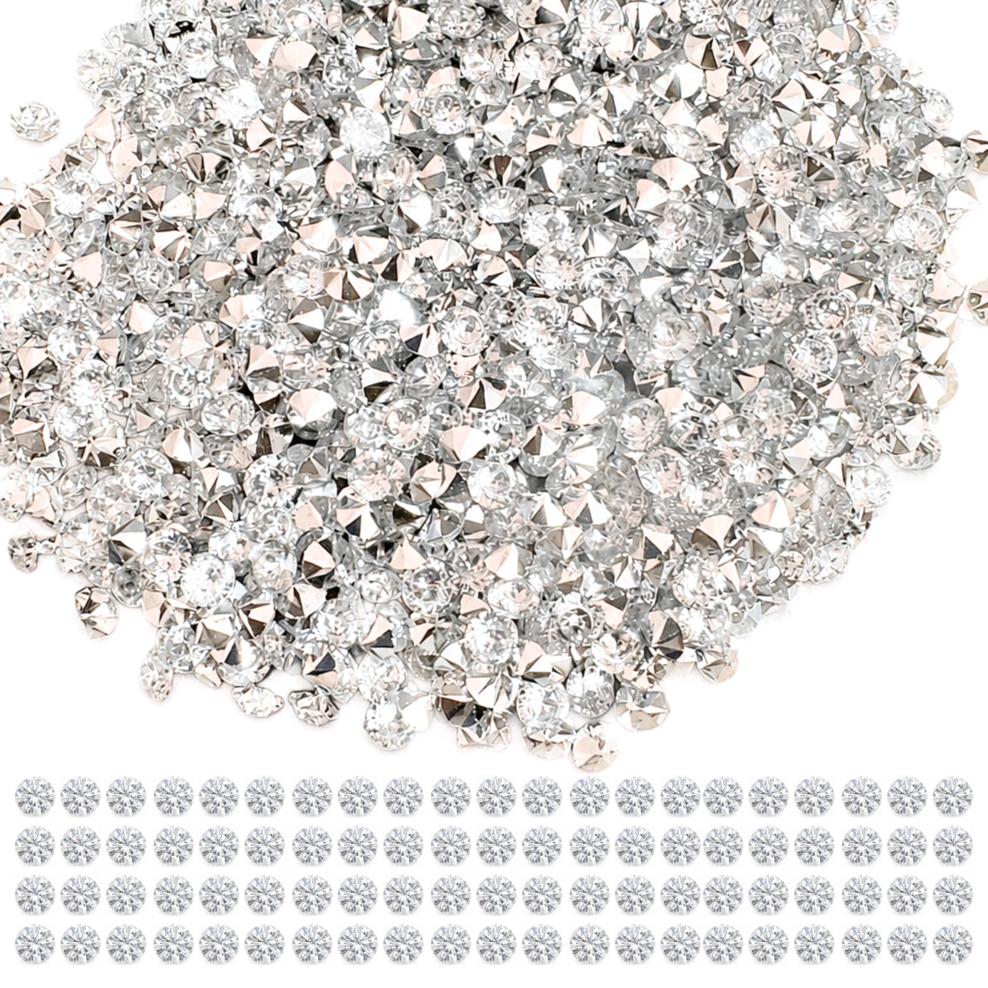 100 pcs Loose Zircon Crystal Stones for Jewelry Making Round Diamond Cut Pointed Back for Ring Setting, Necklace, Bracelet, Earrings DIY Supplies-image-6