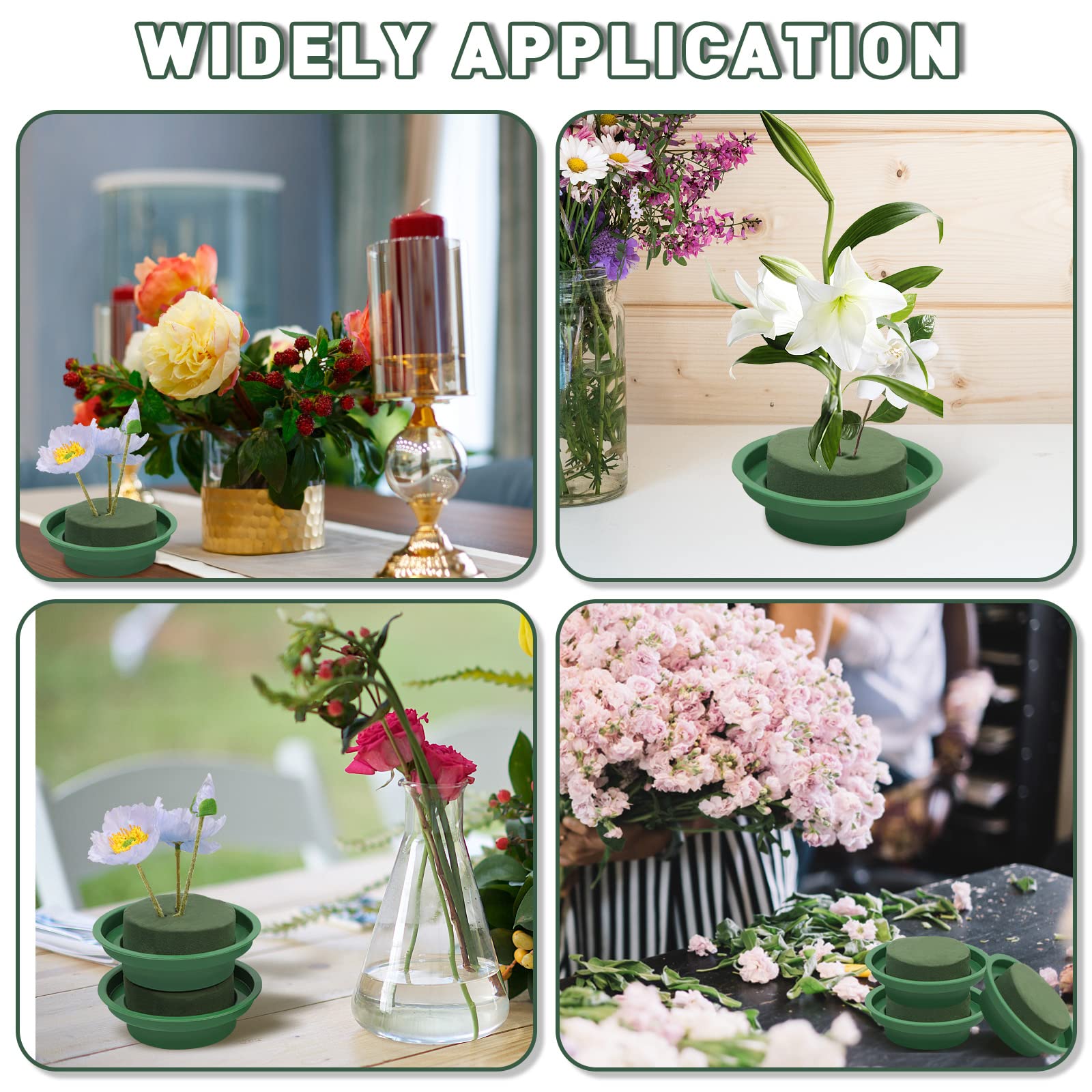 12 Spugne Floreali Rotonde Per Fiori - Schiuma Umida/asciutta 8cm Per Matrimoni E DIY - Foto 2