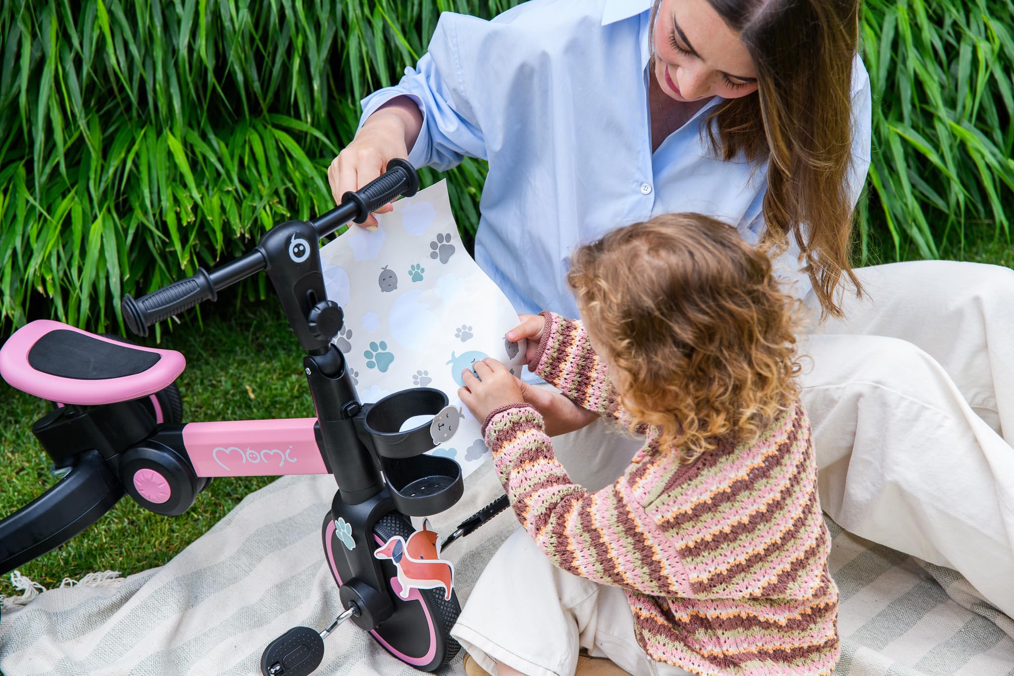 MoMi FILO 3in1 Triciclo Evolutivo per bambini 1-3 anni - Bici Senza Pedali Pieghevole, sella regolabili, pedali rimovibili - Tricicli con portabicchiere e ruote in EVA