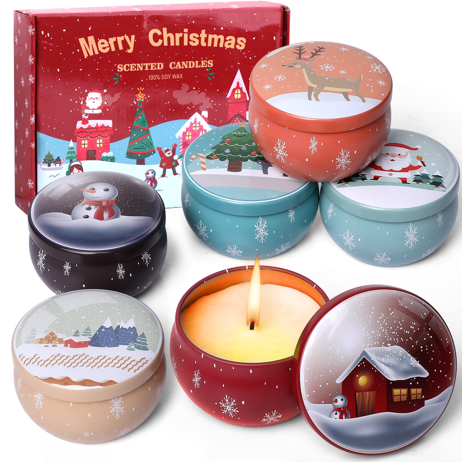 Produktbild von LEMESO Weihnachten Duftkerzen Weihnachtskerzen Geschenkset