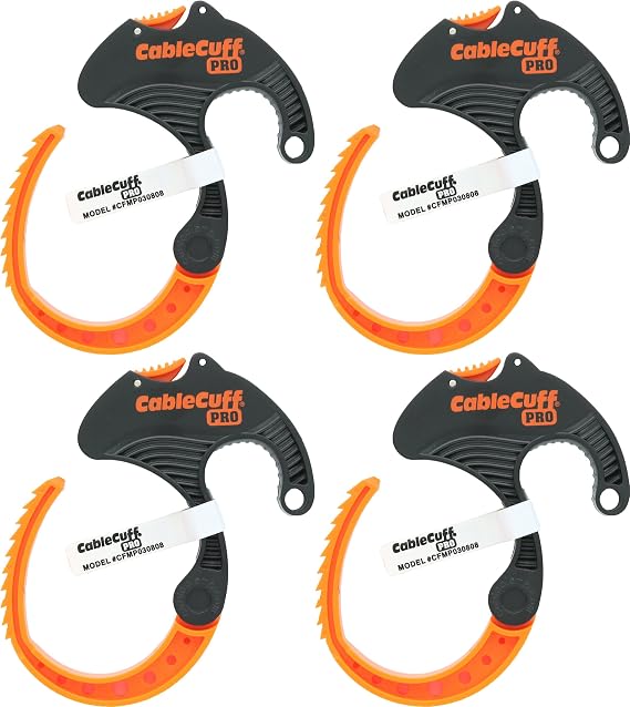 PRO (4 Pack: 4x Medium 2 Inch Diameter) Adjustable, Reusable, Cable Tie Replacements for Extension Cords or Electronics