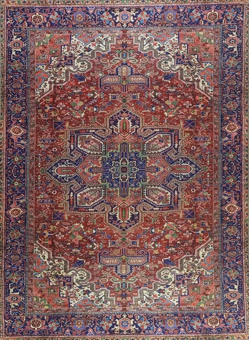 Fame Rugs Vintage Bohemian Area Rugs for Living Room, Bedroom, Red Terracotta Burgundy, 2'4" x 4'9"
