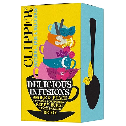 Clipper - Té de hierbas, 5 sabores, orgánico, a base de plantas, ideal sobre hielo, 1 paquete variado, 20 bolsas de té sin blanquear