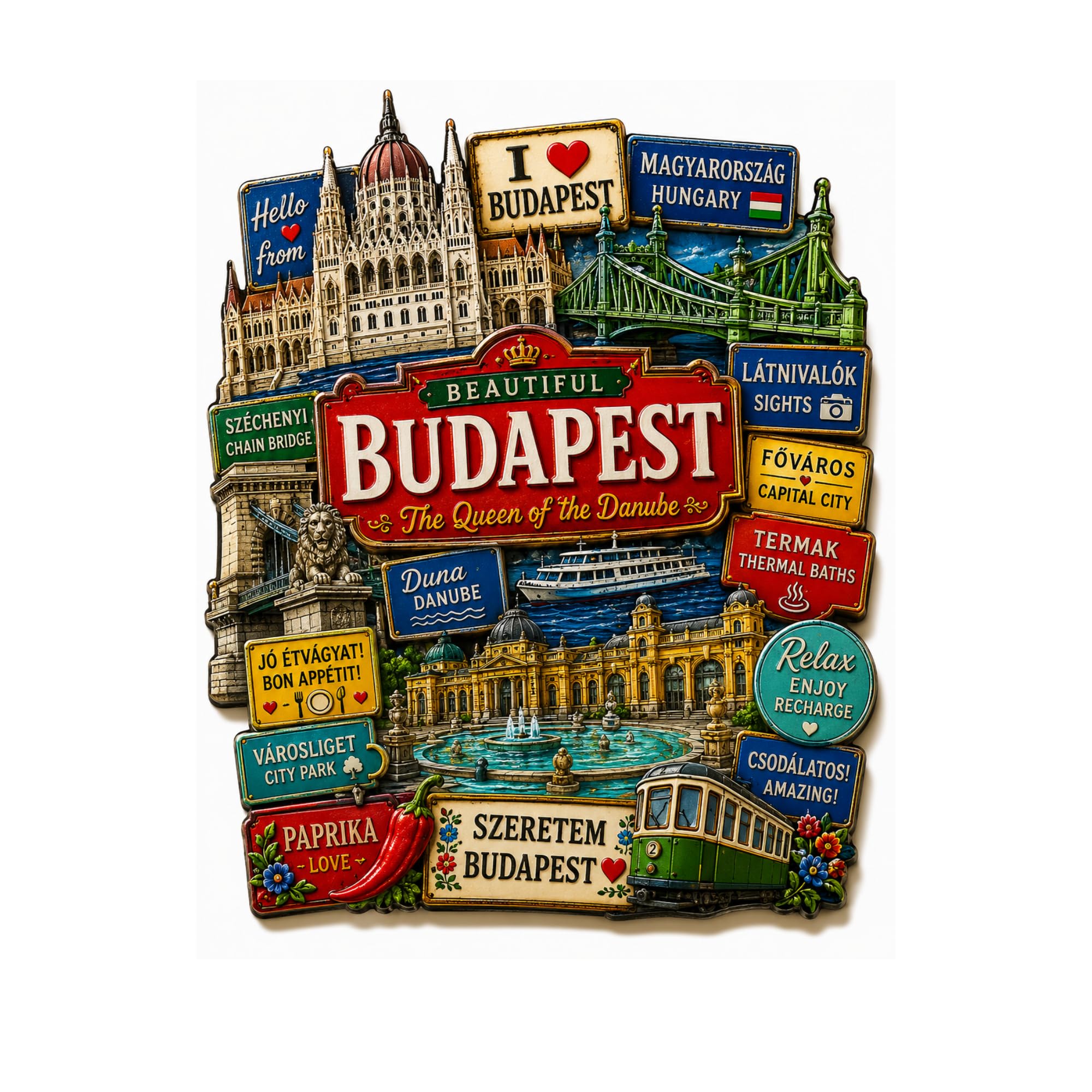GiftODay 3x4 Inch Country Souvenir Wooden Fridge Magnet for Refrigerator Decoration | Stylish Travel Souvenir Gift for Kitchen, Office & Home Decor (Budapest)-picture-25