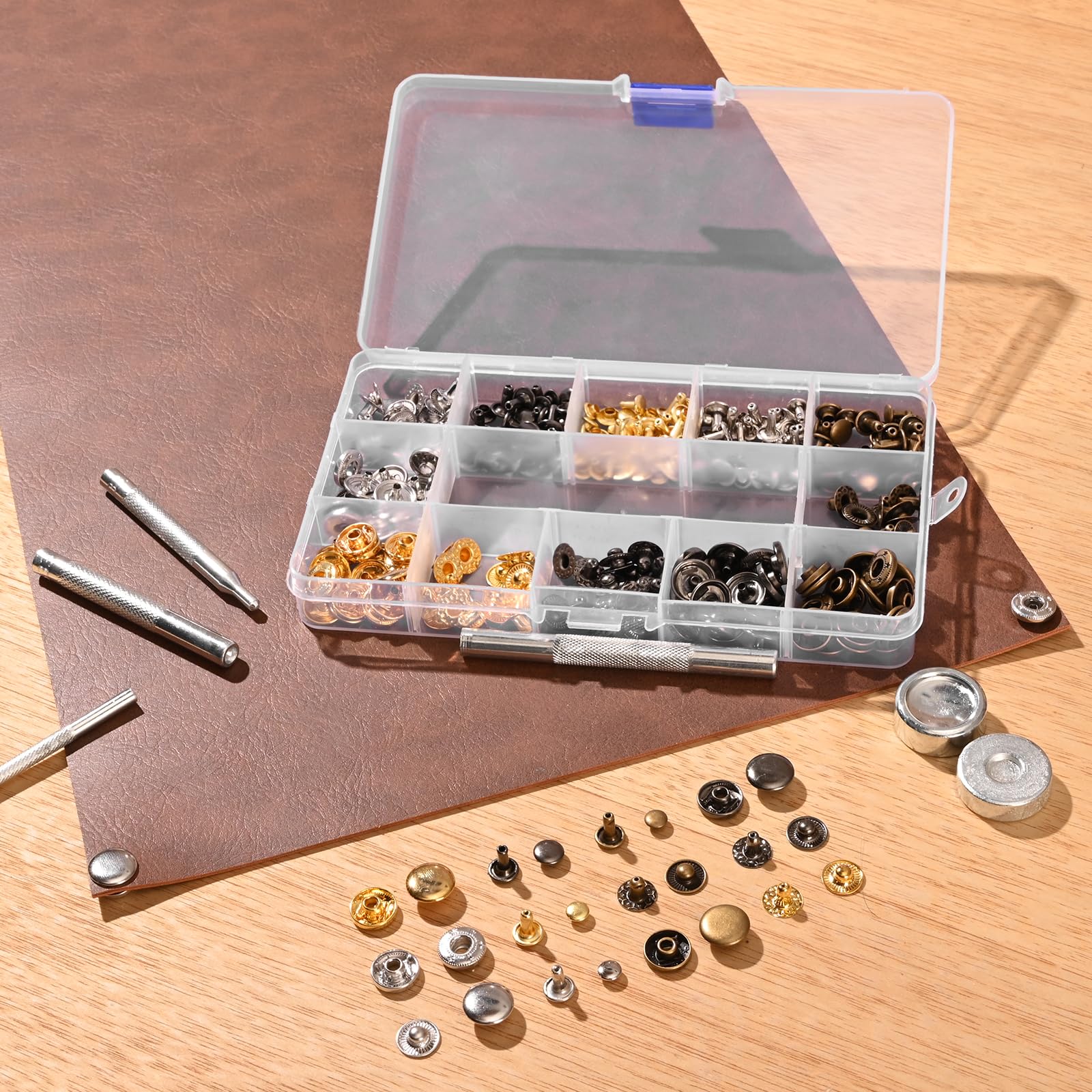 VEVOR 61 Piezas Kit de Herramientas para Trabajar el Cuero con Bolsa de Lona Portátil, Herramientas de Corte para Estampación, Costura y Grabado, para Principiantes, Entusiastas del Bricolaje