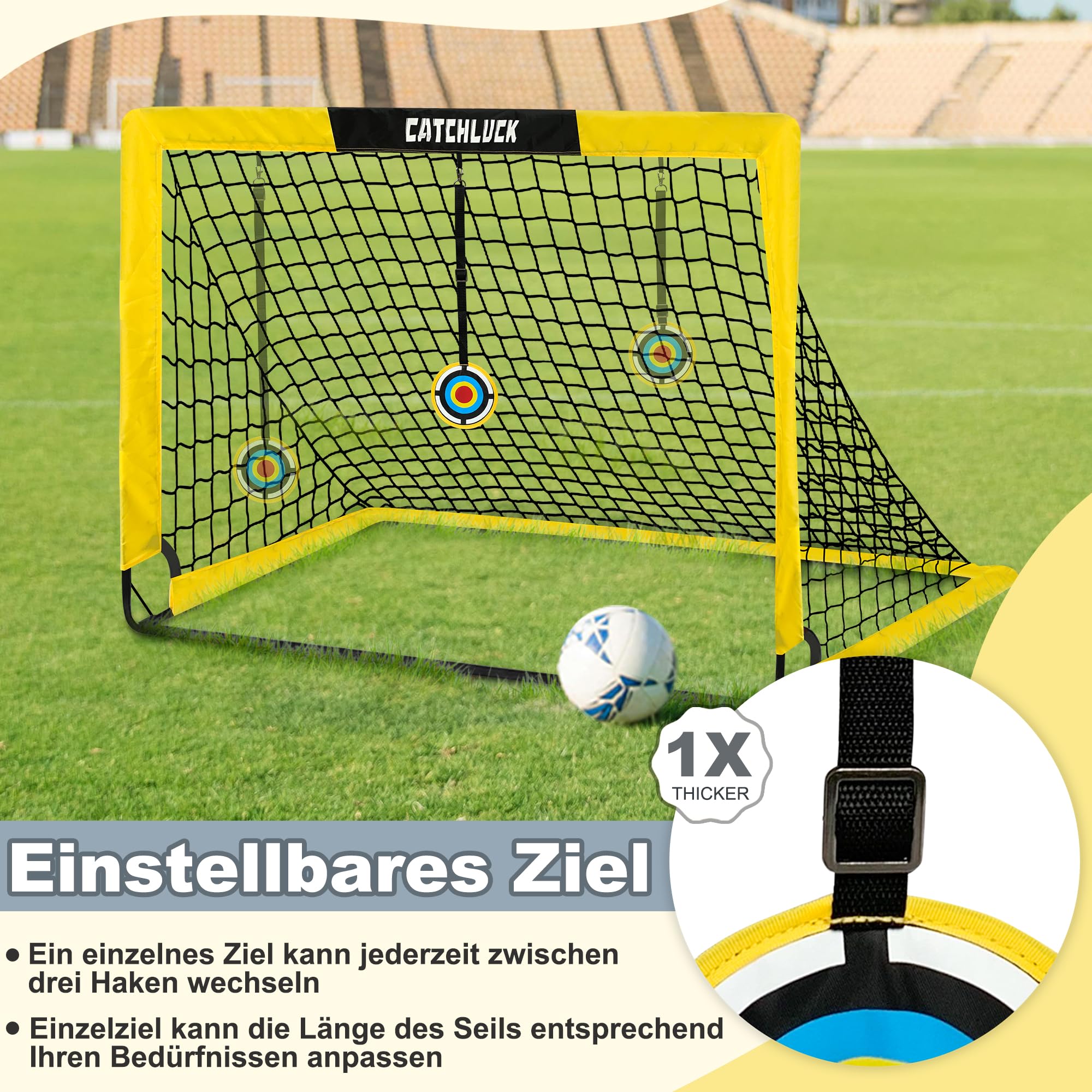 Set di 2 porte da calcio per giardino con coni, chiodi a U e borsa