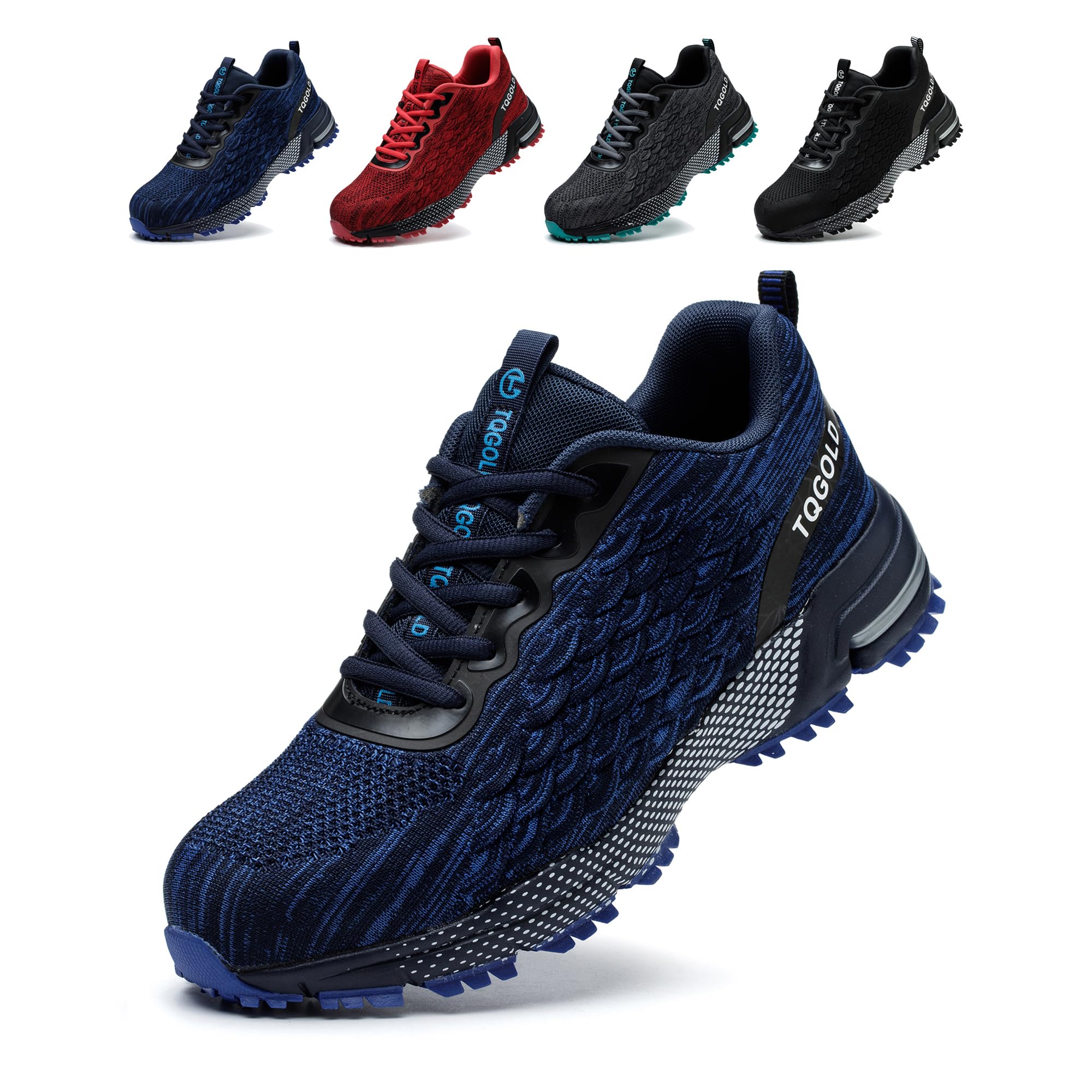 TQGOLD Scarpe Antinfortunistiche Uomo Leggere Comodo Donna Scarpe da Lavoro con Punta in Acciaio Ammortizzazione Traspiranti Antiscivolo Scarpe Protettive Industriali