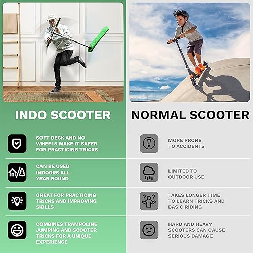 Miniatura 3 de The Indo Trick Scooter - Scooter de acrobacias para adolescentes, niños y adultos - Scooter de trampolín para practicar trucos de scooter