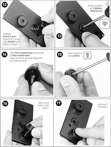 Miniatura 6 de DEVMO Compatible con DIY Lightnes Classic Retro Holga Lomo Recesky TLR Cámara 1.378in Film Twin Lens Reflex Kit