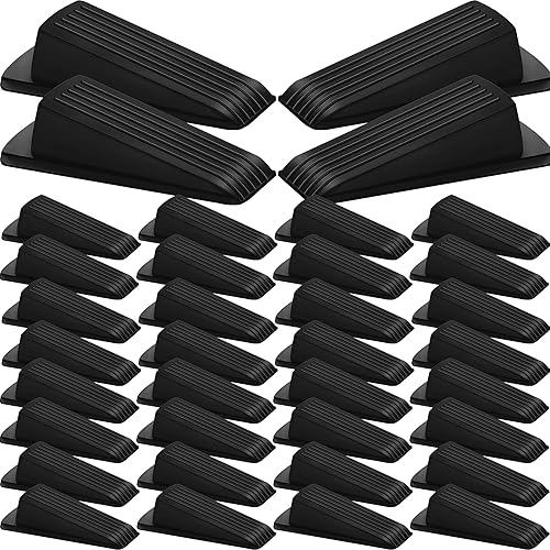 Miniatura 9 de Beieverluck Paquete de 24 topes de puerta para la parte inferior de la puerta, de goma, resistentes, apilables, para piso, pared, alfombras, puertas