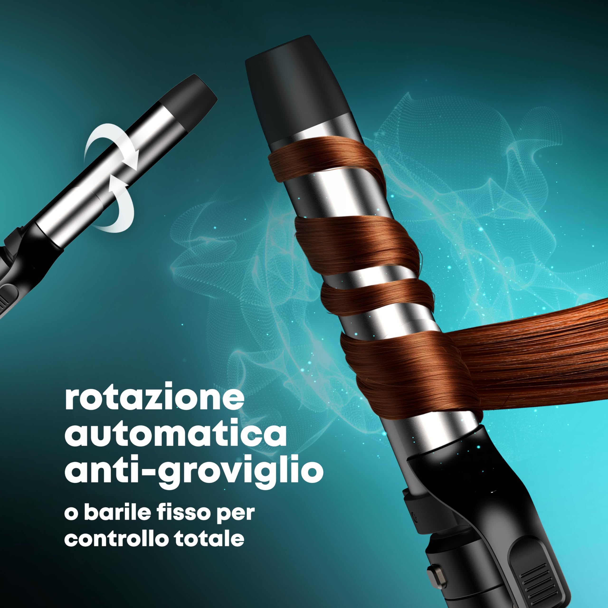 REVAMP Multistyler Revolve Arricciacapelli Automatico 3 in 1 - Rotante | Spazzola 38 mm, Cono 32 e 19 mm, Onde Morbide, Ricci Elastici, Volume, Styling Versatile