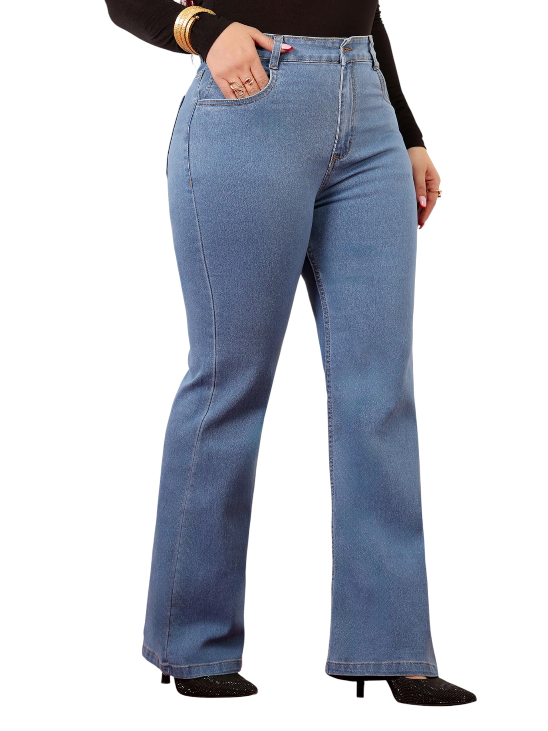 miss chase a+ Women's Bootcut High Rise Regular Stretchable Denim Jeans-picture-23