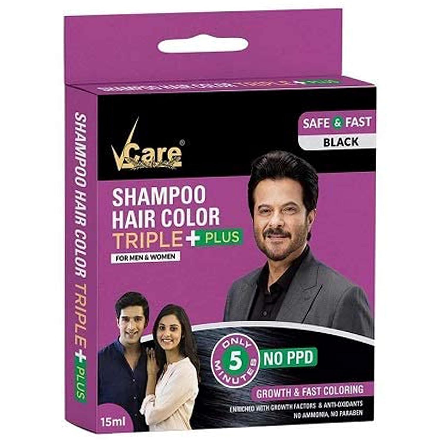 Buy VCare Shampoo Hair Color Black (15ml)Colors and deeply nourishes