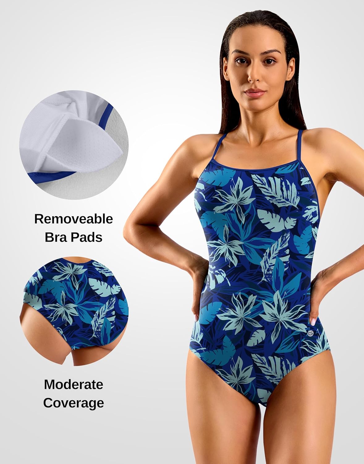 G Gradual Women's One Piece Athletic Swimsuit with Adjustable Straps Training Sport Swimwear Modest Bathing Suit for Women - Image 3