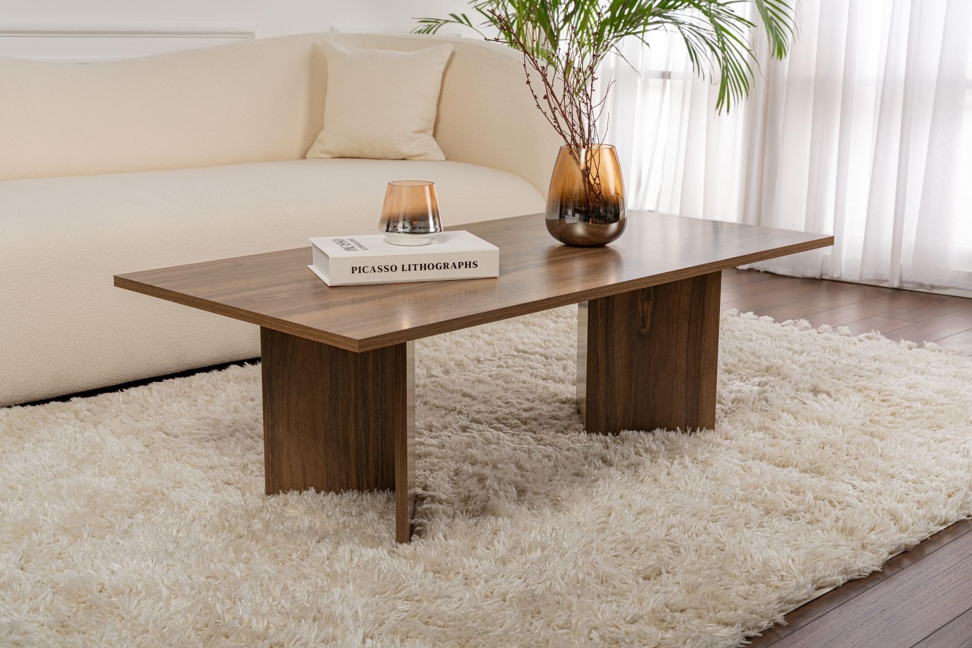 Table Travertin Élégante Table à Café En Noyer, 119 X 60 X 39,8 Cm, 100% Mélamine, épaisseur 18 Mm, Parfaite Pour Les Salons Modernes Et Les Espaces Hanah Home Table Travertin Élégante Table à Café En Noyer, 119 X 60 X 39,8 Cm, 100% Mélamine, épaisseur 18 Mm, Parfaite Pour Les Salons Modernes Et Les Espaces Hanah Home